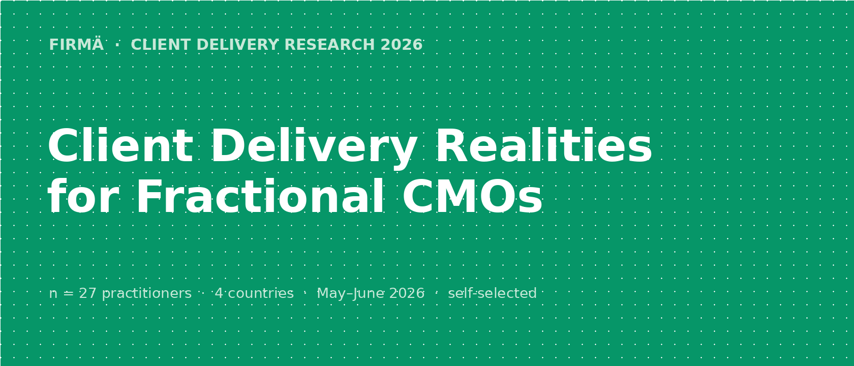 Client Delivery Realities for Fractional CMOs: What 27 Practitioners Revealed